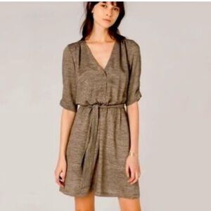 Seesun metallic gold textured belted wrap style Dress extra small